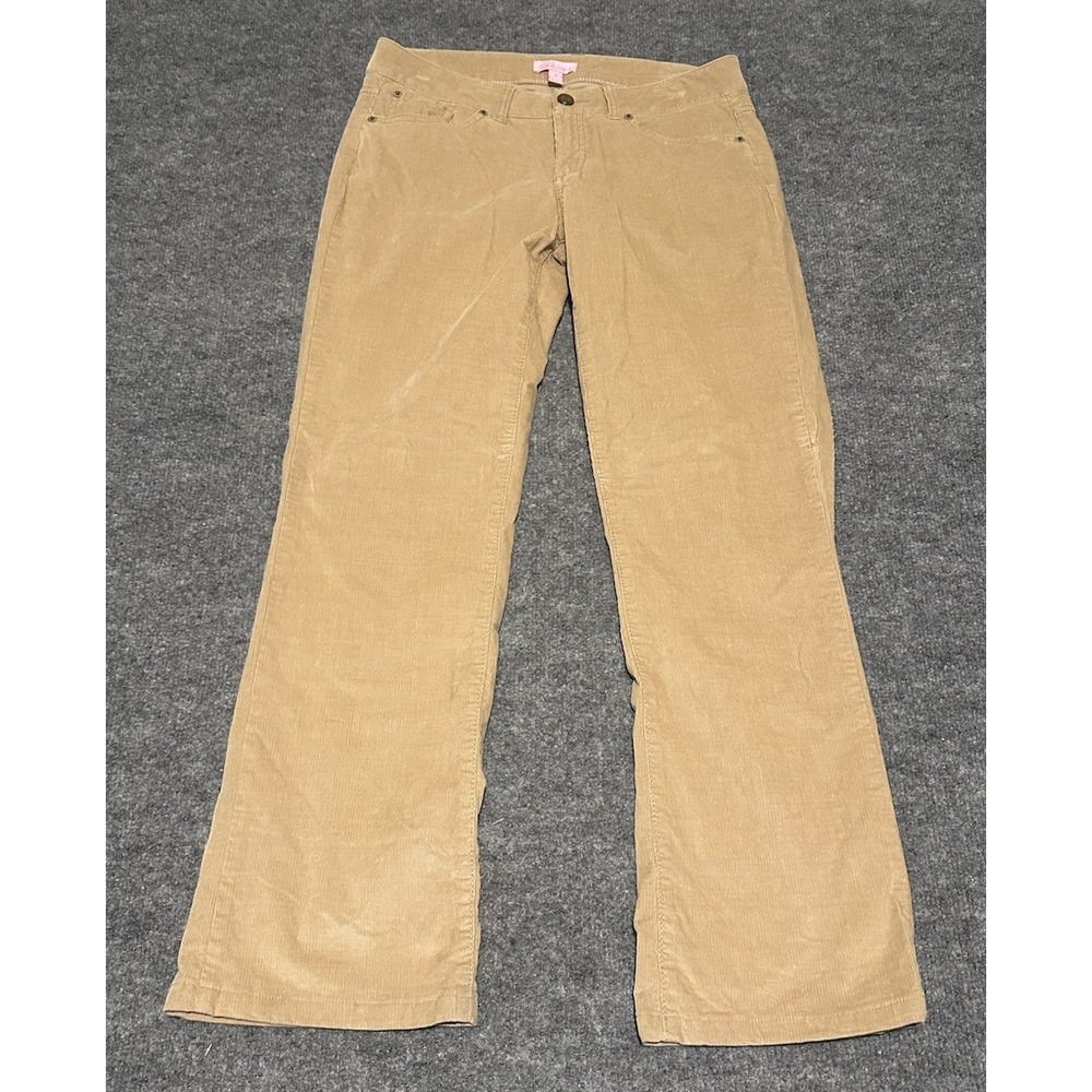 Lilly Pulitzer Women's Sz 6 Brown Khaki Corduroy Ankle Pants Cotton - Picture 1 of 8